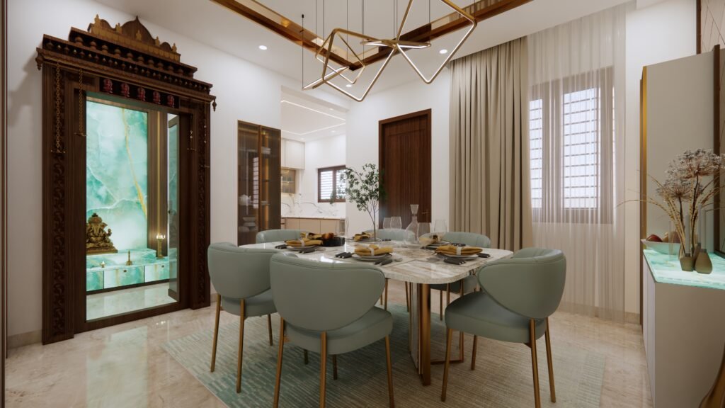 Luxury dining room interior with modern design