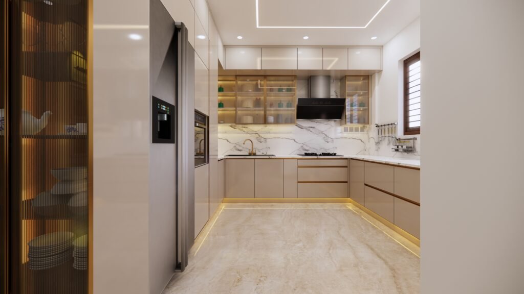 Modern modular kitchen interior by Saventure Infra Tech LLP