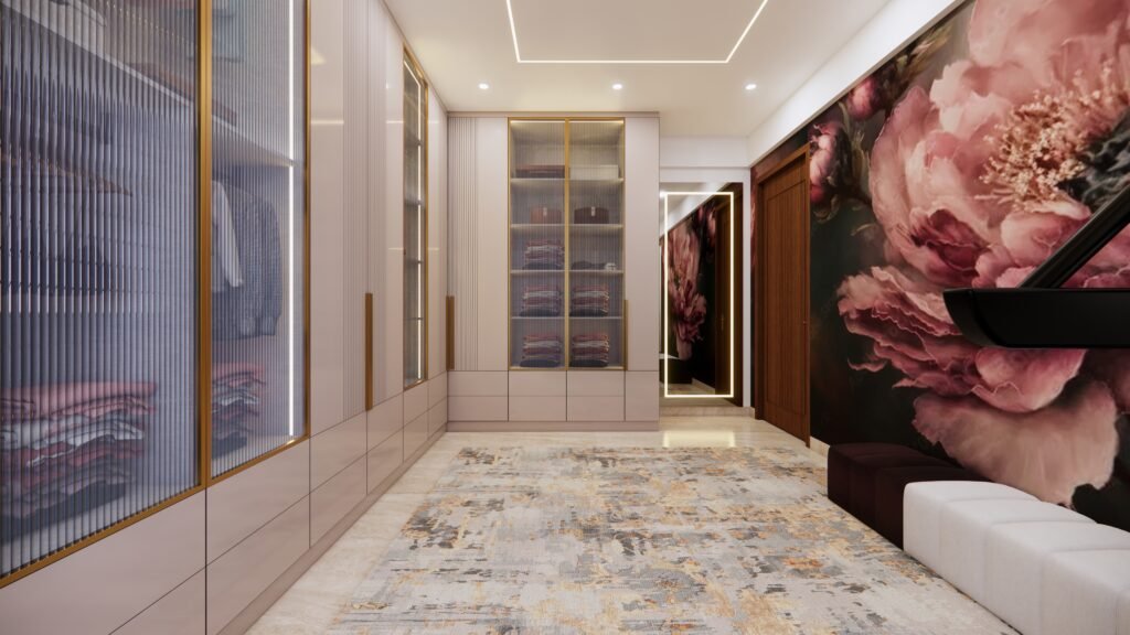 Premium wardrobe interior designed by Saventure Infra Tech LLP