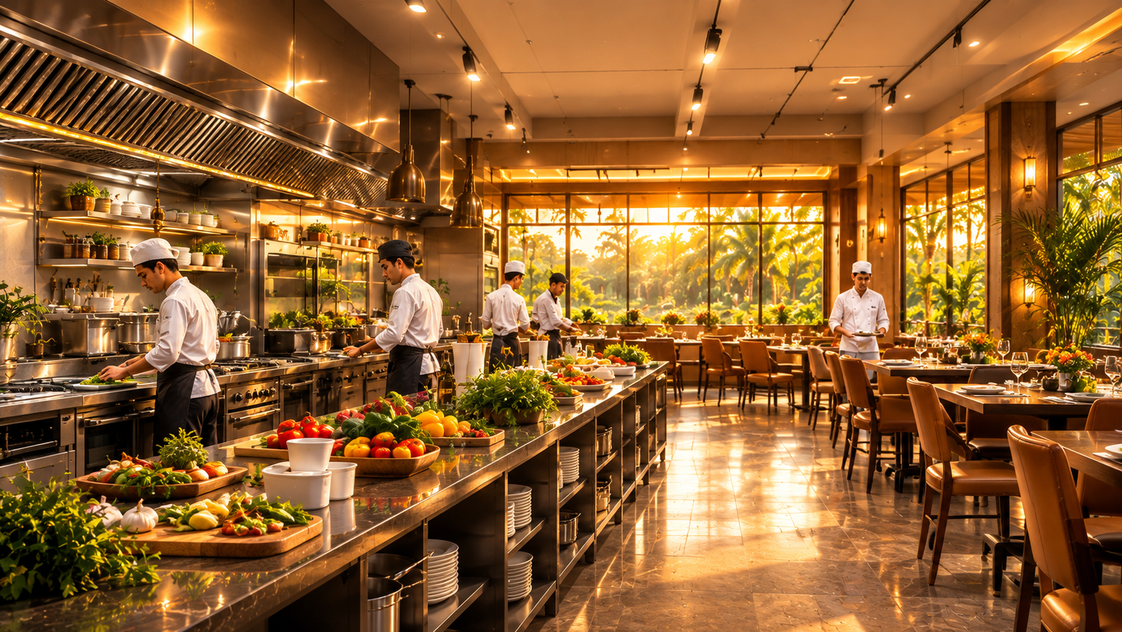 Professional resort kitchen concept