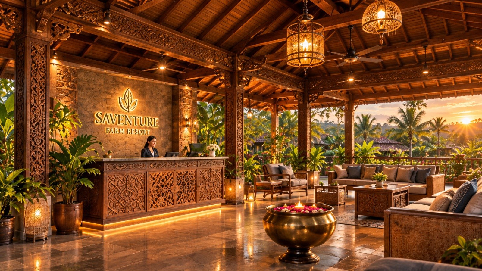 Traditional resort reception pavilion